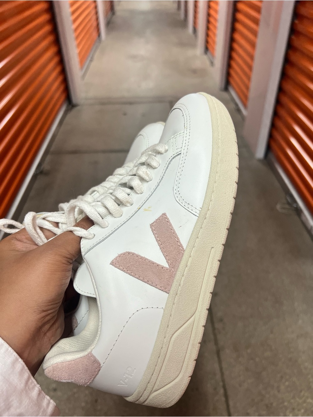VEJA- White and Blush Women’s Leather Sneakers -